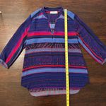 Amanda Uprichard blue, red & purple striped pattern long sleeve tunic top size M Photo 8