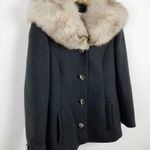 Vintage 1950s Claire Dratch Bethesda Fox Fur Collar Virgin Wool Jacket Coat S Photo 9