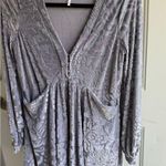 Free People  Gray Long Sleeve Velvet Pattern Dress Photo 3