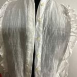 Trovato Bird of Paradise Ruffle White Gauzy Shirt Nwot Size L Photo 2