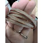 Bright Copper‎ Colored Bangle Bracelet Intertwined Shimmer Sides CNJ Photo 7