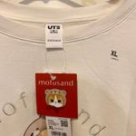 Mofusand x Uniqlo Collab Printed Embroidered Sweatshirt in Off White XL Tan Photo 4