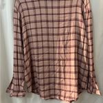 Melrose and Market  Blush and Burgundy Plaid Shirt Photo 5