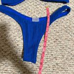 White Fox Boutique White Fox Hello Sunshine Bandeau Bikini Top Electric Blue Thong- Size Medium/XL Photo 3