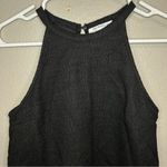 ZARA Trafaluc black tweed halter top with fringe hem women's size small Photo 3
