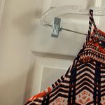 A'Gaci A’gaci Navy/Orange Print Keyhole Neck Tank M Photo 4