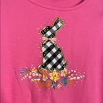 Quacker Factory  Easter Bunny Rabbit Pink Top‎ Photo 2