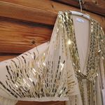 Mac Duggal NWT  CAPE BACK GEOMETRIC SEQUIN ROBE DRESS M 8 10 Photo 8