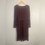 Boden Abigail Long Sleeve Crew Neck Jersey Dress blue multi size 16 Photo 7