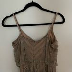 Adrianna Papell Champagne Beaded Sequin Wedding Guest Dress Photo 9