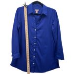 Chico's ‎ Womans Button Up Shirt Size Small OR 0 Royal Blue Professional Career Photo 7