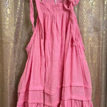Free People Sachet Pink Fleur Cotton Gauze Tie Strap Tunic Mini Dress Small Photo 0