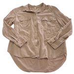 Free People Shirt Womens Medium Pink Off Campus Button Up Top Metallic Detail Photo 1