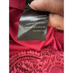 Bebe  Dress Womens 6 Raspberry Pink Chiffon Faux Wrap Midi Sheer 3/4 Sleeve Photo 12