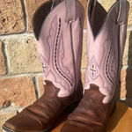 Justin Boots Justin Coffee Westerner Pink Luscious Cowgirl Women boot square toe-size 5.5 Photo 0
