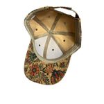 None Vintage Paisley Floral Cap Unisex Adjustable Brown Cork Botanical Earthy Retro Photo 4