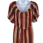 Altar'd State Striped Ruffle Overlay Wide Leg Jumpsuit Romper Medium Photo 55