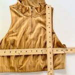 JoyLab Mustard Yellow Stripe Zipper Crop Top US Medium Photo 3