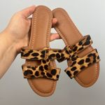 J.Crew  dyed calf hair animal print leopard women’s slide sandals size 6 Photo 1