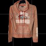NFL TEAM apparel Women's Denver Broncos Space Dyed Hoodie Kangaroo Pkts Zip Up Orange Size M Photo 7