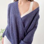 Forever 21 Blue Wrap Crossover Knit Jumper Sweater Photo 0