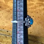Sleeping Beauty Turquoise Sterling Silver Lotus Ring Photo 6