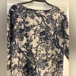 Floral Long Sleeve Dress Women's M Blue White Elegant Chic Spring Casual Size M Photo 5
