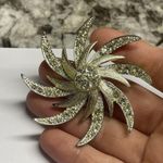 Vintage Signed Costume Brooch Pin Gold Tone / Rhinestone Sarah Coventry Photo 5