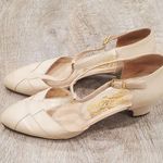 Salvatore Ferragamo Beige Leather Heels Made in Italy Photo 2