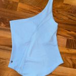Buffbunny One Shoulder Top Athleisure Athletic Workout Tank Light Blue Small Photo 0