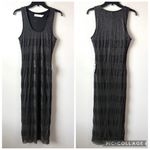ASTR  The Label Pleated Lurex Midi Tank Dress Gunmetal M Photo 1