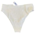 ANDIE NWT  Swim The 90s High Waisted Embroidered Bikini Bottom L Coconut #3234 Photo 3