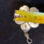 Pendant Flower, faux mother of pearl with pave diamonds and blue sapphire Photo 6