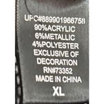 Women’s Black White Meowy Christmas Cat Pullover Sweater Snowflakes Size XL Photo 3