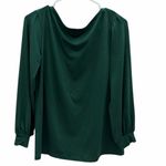 MAKARTHY Long Puff Sleeve Boat Neck Tee Shirt Tunic Top Womens Small Green Photo 7