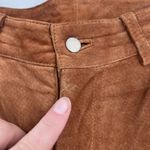 EXPRESS Vintage  World Brand Women's Genuine Leather Suede Pants Brown‎ Size 7/8 Photo 4