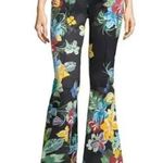 Alexis Calipso Black Kamilla Floral Print Mid Rise Cotton Flare Pants S Photo 0