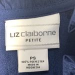 Liz Claiborne  Women's Swiss Dot Ruffle Blouse Dark Blue Size PS Photo 1