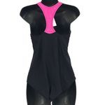 None Vintage Black Neon Pink 90s Bathing Suit Size Med Photo 2