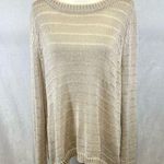 Lane Bryant cozy glam tan metallic shimmer knit split back sweater size 22/24 Photo 0