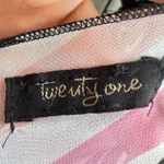 Vintage Y2K Striped Poncho Sheer Lightweight Boho Festival Y2K 2000s Small Pink Photo 2