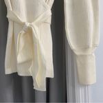 None KNITTED WRAP Sweater Beige Small NWOT Photo 4