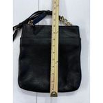 Michael Kors  Black Pebbled Leather Crossbody Bag Gold Chain Buckle Detail Luxury Photo 9