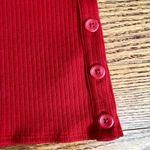 J.Crew Premium Ribbed Side-Button Cotton Pullover Red Top Women’s Size M Photo 5