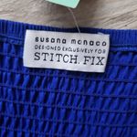 Susana Monaco Blue Ruched Scalloped A-Line Party Cocktail Summer Dress NWT 12 Photo 6