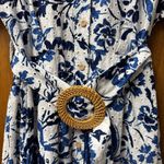 ZARA Short Sleeve Midi Dress Openwork Embroidery Eyelet Floral Blue Small S Photo 7
