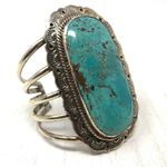 Sterling Silver NAVAJO turquoise cuff, 112.7g Photo 4
