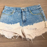 Free People  Embroidered Denim 27"‎ Cut Off Bleached Shorts Distressed Coachella Photo 0