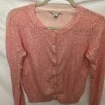 Banana Republic : Pink/Cream cardigan sweater- abstract pattern- lightweight- M Photo 13