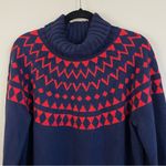 Duluth Trading Cotton Blend Fair Isle Turtleneck Sweater Size XXL Blue Photo 4